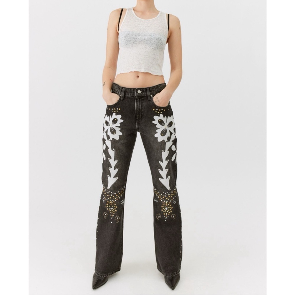 Urban Outfitters BDG Women’s 90s Bootcut Mid Rise Embellished Jeans, size 28